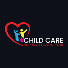 child care daycare logo design vector