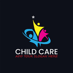 child care daycare logo design vector