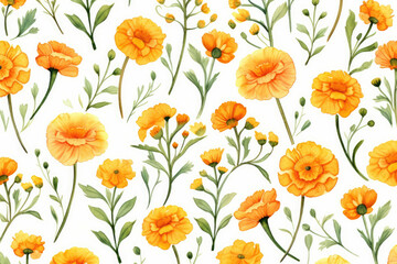 Flower watercolor spring illustration background design floral summer nature seamless pattern