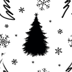 10 christmas tree snowflakes christmas seamless pattern1
