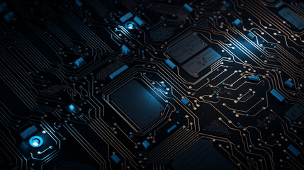 Circuitry Core: High-Tech Motherboard Close-up