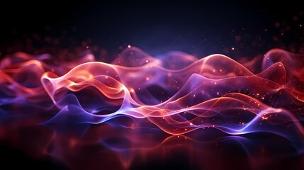 Fototapeta premium red and purple transparent energy wave abstract art, bright light wave