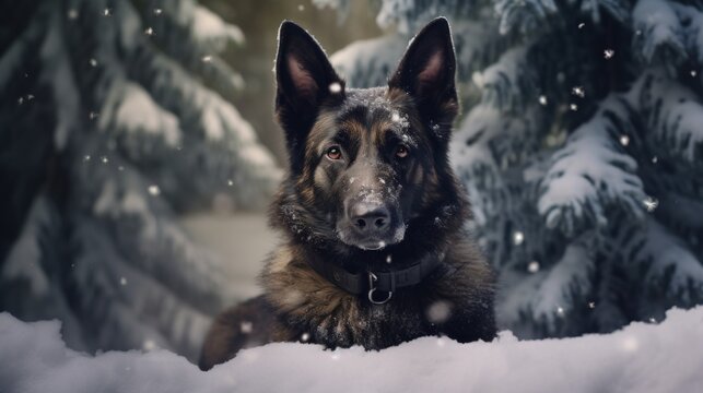  A belgian shepherd who says Merry Christmas, black dog