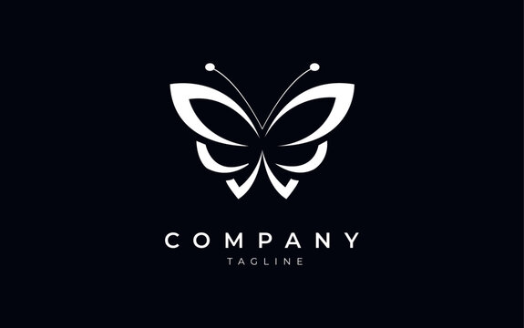 Minimal butterfly logo design vector concept