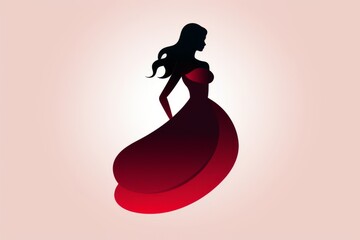 silhouette of a woman for company logo or wallpaper for fashion or beauty 