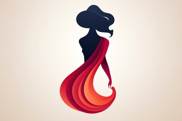 silhouette of a woman for company logo or wallpaper for fashion or beauty 