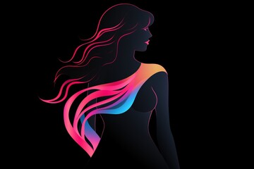 silhouette of a woman for company logo or wallpaper for fashion or beauty 