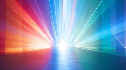Obraz premium White light goes through a crystal prism into rainbow colors