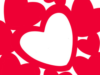 red heart illustration design and  Leave space in the middle for ideas.