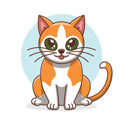 illustration of a cat, cat vector illustration, cat vector tracing, animal illustration, cartoon vector illustration
