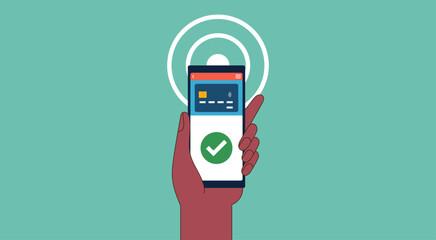 Digital Wallet and Mobile Banking App with Credit Card Payment Service for Instant Money Transfers, Vector Flat Illustration Design