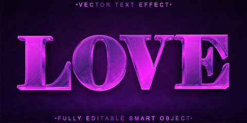 Purple Elegant Love Vector Fully Editable Smart Object Text Effect