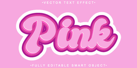 Pink Color Vector Fully Editable Smart Object Text Effect
