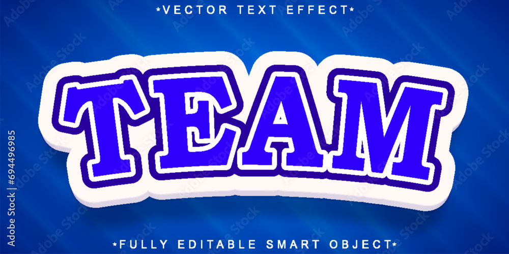 Poster Blue Team Vector Fully Editable Smart Object Text Effect