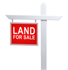 Isolated sign on white background LAND FOR SALE.