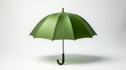 Green rain umbrella on a white background.