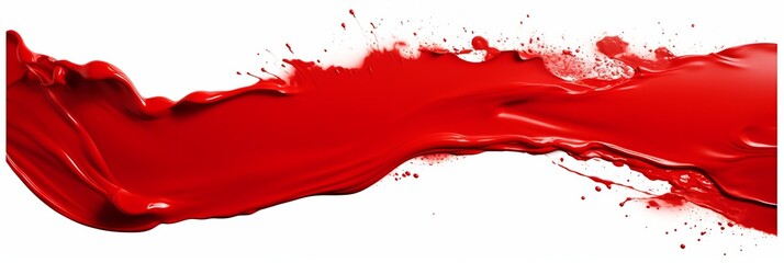 Red stroke of paint isolated on white background