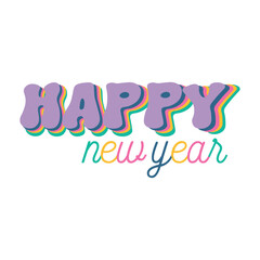 2024 year Design, Happy New Year Design, Happy New Year 2024, Retro Design