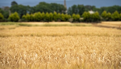 Fototapeta premium Crop rows of wheat and barley plants showing Agriculture growth and Agronomy