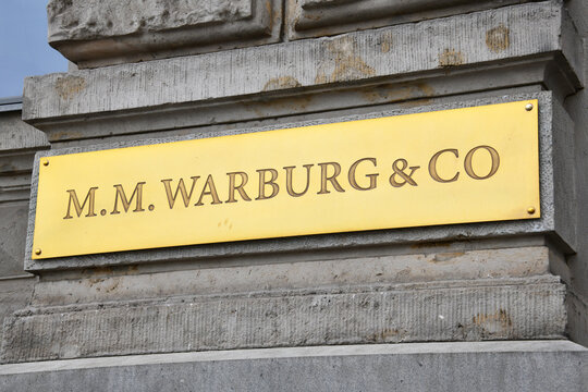 Berlin, Germany - June 6, 2023:  Logo of M.M. Warburg & CO in Berlin, Germany -  Warburg is a German independent private bank and was founded in 1798
