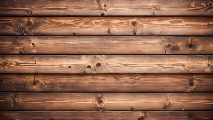 Wooden wall of logs as an abstract background. Texture of wooden boards.