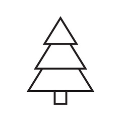 Christmas Tree Line Icon Vector Illustration