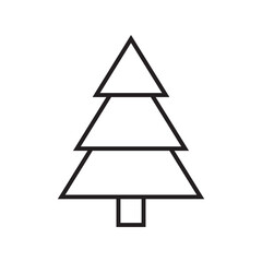 Christmas Tree Line Icon Vector Illustration