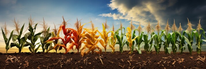 Concept of corn at different times of the year