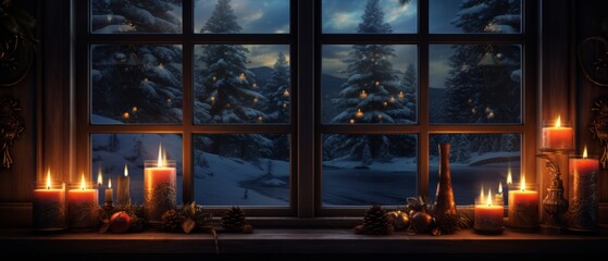 Candle-lit windows illuminate the glow of the season