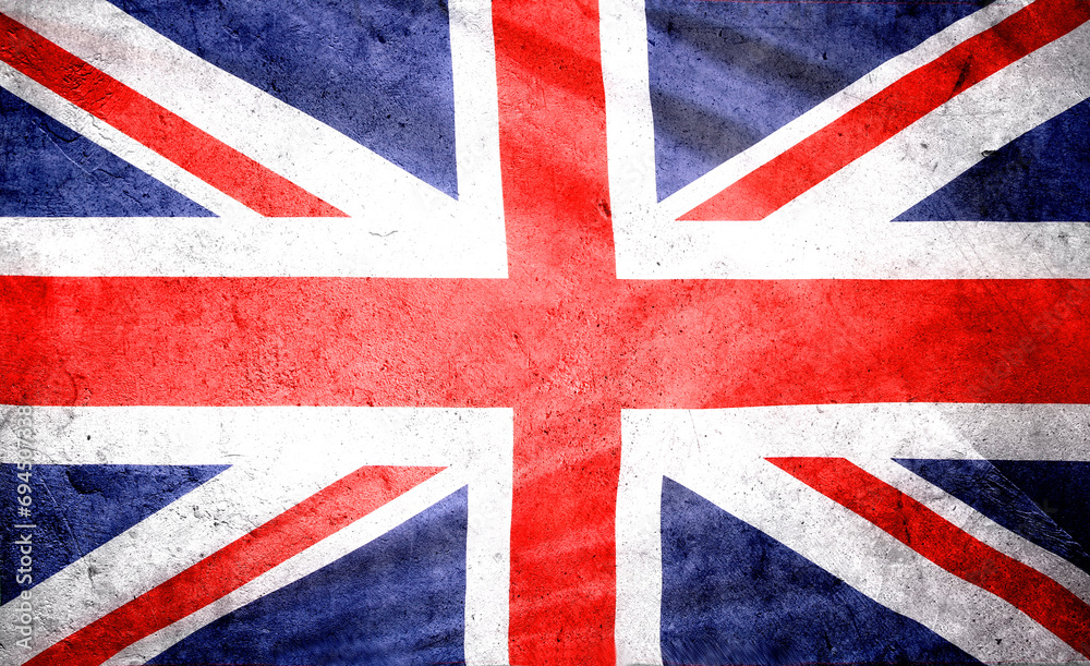 Sticker Grunge British flag