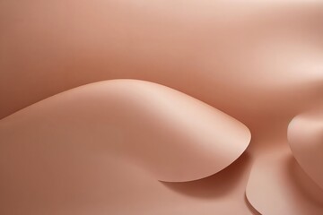 Fototapeta premium Abstract background smooth wave in peach fuzz tones.