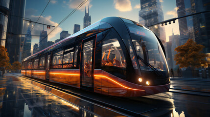 High-Tech City Tram With LED Lights