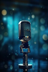 microphone banner design with copy space
