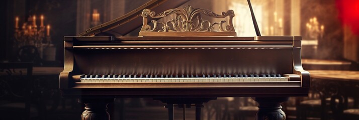 piano banner design with copy space