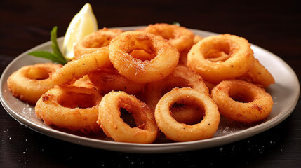 Obraz na płótnie Canvas fried squid rings typical spanish tapa