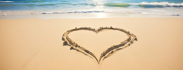 heart on a beach, AI generated
