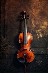 violin music banner design with copy space