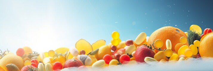 vitamin banner design with copy space
