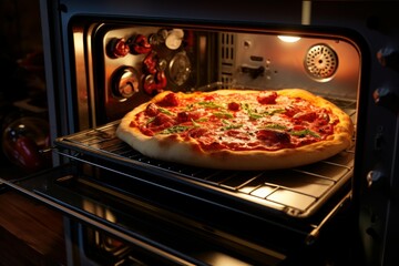Scrumptious Kitchen oven pizza. Wood fire. Generate Ai