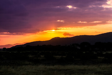 sunset in the mountains