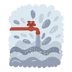 Vector illustration of Man pouring water