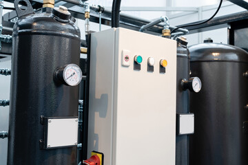 Gas tank with pressure gauge on a gas plant