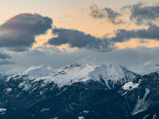 Winter Mountain Scene in the Alps