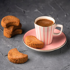 cup of coffee and cookies
