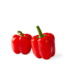 Red sweet pepper isolated on white background
