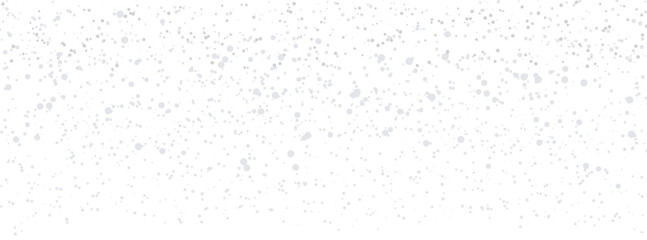 Seamless realistic falling snow or snowflakes pattern isolated on transparent background. Vector Christmas border.