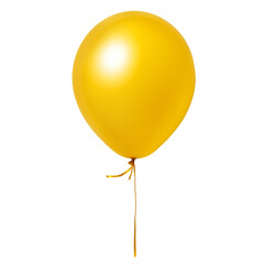 Yellow balloon, isolated on a transparent background. Balloon in PNG format, holiday paraphernalia, as a symbol of a birthday or wedding.