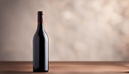 bottle of wine on a wooden table