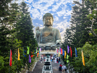 Hong Kong - October 30, 2014 : Tian Tan Buddha Statue Po Lin Monastery, Lantau Island, Ngong Ping...