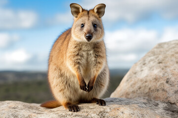 Naklejka premium Image photo of quokka wallaby